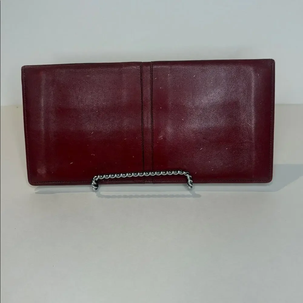 Burberry’s vintage red marroon checkbook wallet